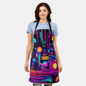 Neon Circuitys Dreams Schürze (Getragen)