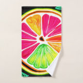 Neon Citrus Fruit Fiesta Badhandtuch Set (Handtuch)
