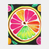 Neon Citrus Fruit Fiesta Fleecedecke (Vorderseite)