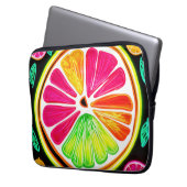 Neon Citrus Fruit Fiesta Laptopschutzhülle (Vorderseite Links)