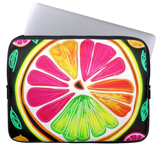 Neon Citrus Fruit Fiesta Laptopschutzhülle (Vorderseite)