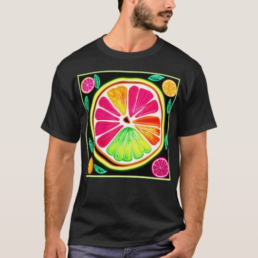 Neon Citrus Fruit Fiesta T-Shirt (Vorderseite)