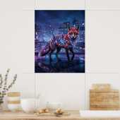 Neon City Fox Fata Morgana Poster (Küche)