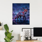 Neon City Fox Fata Morgana Poster (Heimbüro)