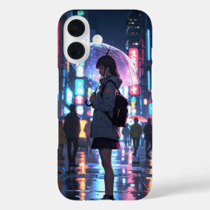 Neon City Girl iPhone 16 Hülle
