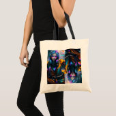 Neon City Girl Tote Bag Tragetasche (Vorderseite (Produkt))