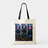 Neon City Girl Tote Bag Tragetasche (Rückseite)