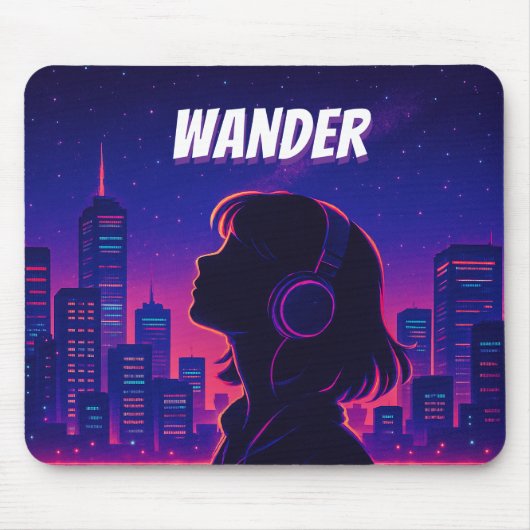 Neon City Night Mousepad (Vorne)