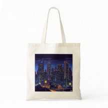 Neon City Nights - Futuristische Skyline Art Town