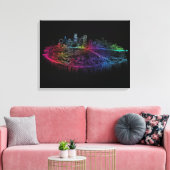 Neon City Skyline Leinwanddruck (Insitu (Wohnzimmer))