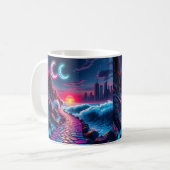 Neon City Skyline Pathway Coffee Cup Kaffeetasse (Vorderseite Links)