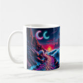 Neon City Skyline Pathway Coffee Cup Kaffeetasse (Links)