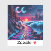 Neon City Skyline Pathway Stickers Aufkleber (Blatt)