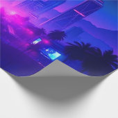 Neon City Synthwave Sunset XL Area Rug Geschenkpapier (Ecke)
