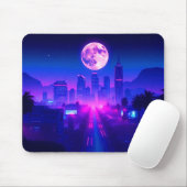 Neon City Synthwave Sunset XL Gaming Desk Mat Mousepad (Mit Mouse)