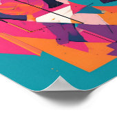 Neon City Vibes - Abstrakte geometrische Wall Art Poster (Ecke)