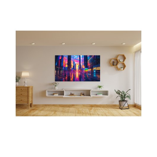 Neon Cityscape bei Sunset Futuristic Urban Fotodruck