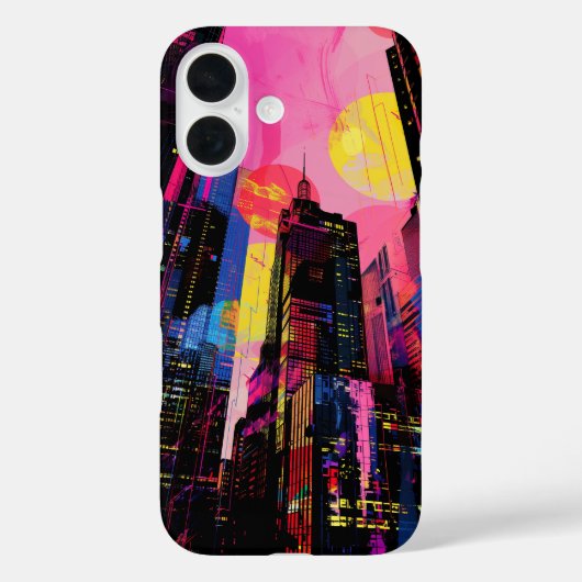 Neon Cityscape Case-Mate iPhone Hülle (Rückseite)