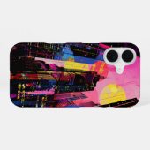 Neon Cityscape iPhone 16 Hülle (Rückseite (Horizontal))