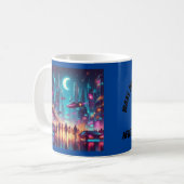 Neon Cityscape Kaffeetasse (Vorderseite Links)