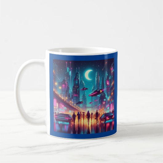 Neon Cityscape Kaffeetasse (Links)