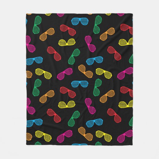 Neon Classic Sonnenbrillen Muster Fleecedecke (Vorderseite)