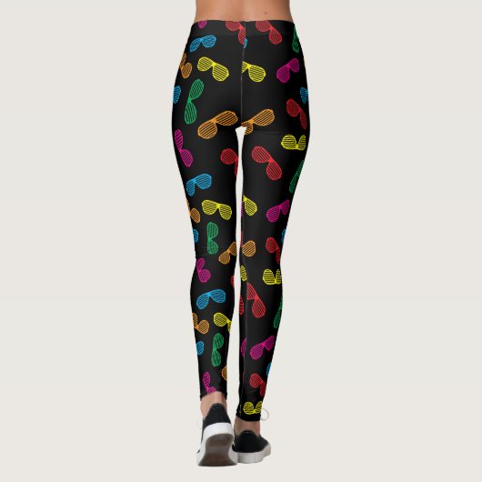 Neon Classic Sonnenbrillen Muster Leggings (Rückseite)