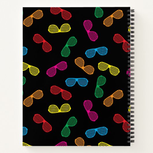 Neon Classic Sonnenbrillen Muster Notizblock (Rückseite)