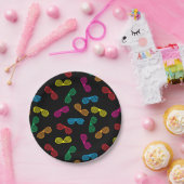 Neon Classic Sonnenbrillen Muster Pappteller (Party)