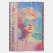 Neon Coastal Beauty mit Sonnenbrille Decke (Vorderseite Vertikal)