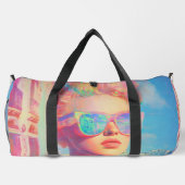 Neon Coastal Beauty mit Sonnenbrille Duffle Bag (Rückseite)