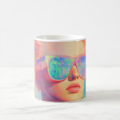 Neon Coastal Beauty mit Sonnenbrille Kaffeetasse (Mittel)