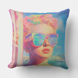 Neon Coastal Beauty mit Sonnenbrille Kissen