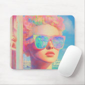 Neon Coastal Beauty mit Sonnenbrille Mousepad (Mit Mouse)