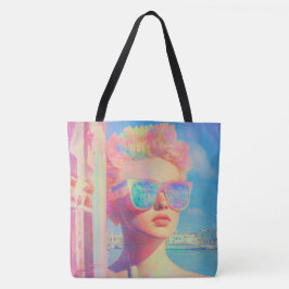 Neon Coastal Beauty mit Sonnenbrille Tasche