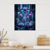 Neon Cobra Cyber Gasse Poster (Küche)