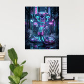Neon Cobra Cyber Gasse Poster (Heimbüro)