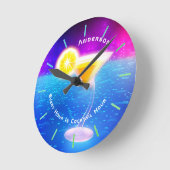 Neon COCKTAIL Hour Tropical Personalized Wall Runde Wanduhr (Winkel)