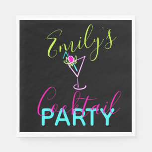 Neon Cocktail Modernes Party Serviette
