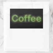 Neon Coffee Rechteckiger Aufkleber (Tasche)