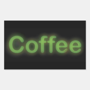 Neon Coffee Rechteckiger Aufkleber
