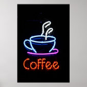 Neon Coffee Sign auf Black Poster (Vorne)