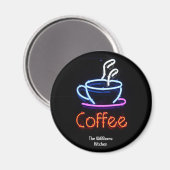 Neon Coffee Sign Magnet (Vorderseite/Rückseite)