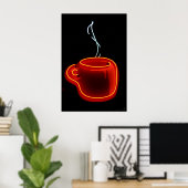 Neon Coffee Tasse Print Poster (Heimbüro)