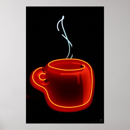 Neon Coffee Tasse Print Poster (Vorne)