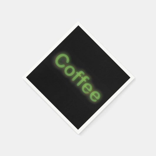 Neon Coffee Text Serviette (Ecke)