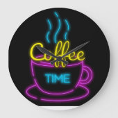 NEON COFFEE WALL CLOCK GROßE WANDUHR (Vorderseite)
