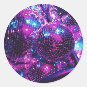 Neon Color Disco Ball Aufkleber