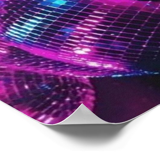 Neon Color Disco Ball Poster (Ecke)