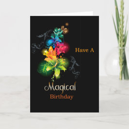 Neon Color Fantasy Blume Geburtstag Karte